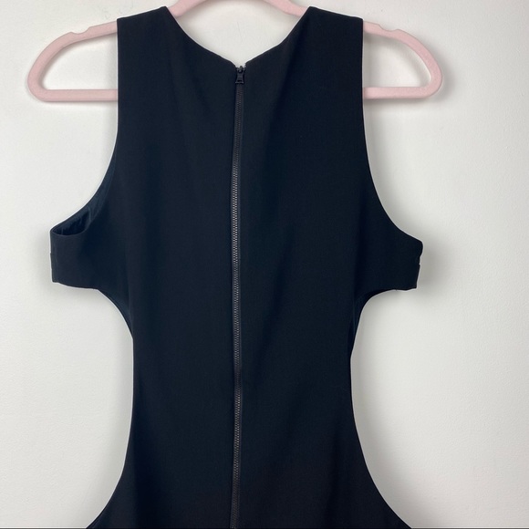 ALICE + OLIVIA Black Sleeveless Mini Cocktail Side Cutout Dress Solid Medium M - Picture 10 of 11